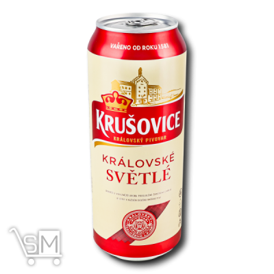 Сравнить цены на Пиво «Krusovice» «Svetle» светлое ж/б 4,2% 0,5л