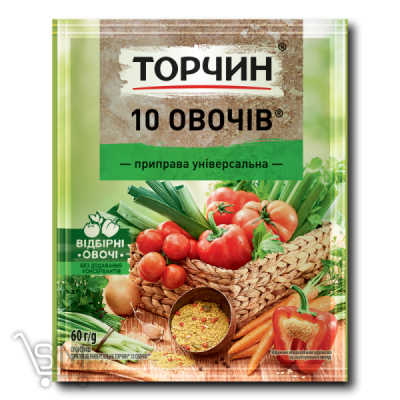 Сравнить цены на Приправа «Торчин» «10 Овочів» універсальна 60г