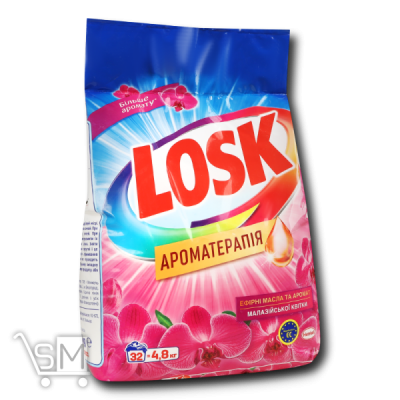 Сравнить цены на Пральний порошок «Losk» «Ароматерапія» 4,8кг