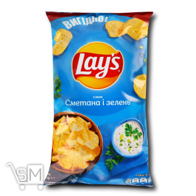 Сравнить цены на Чипсы «Lays» «Сметана и зелень» 170г