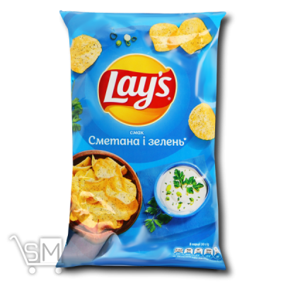 Сравнить цены на Чипси «Lays» «Сметана та зелень» 60г