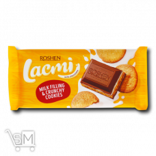 Шоколад молочный «Roshen» «Lacmi» с молочной начинкой и печеньем 115г