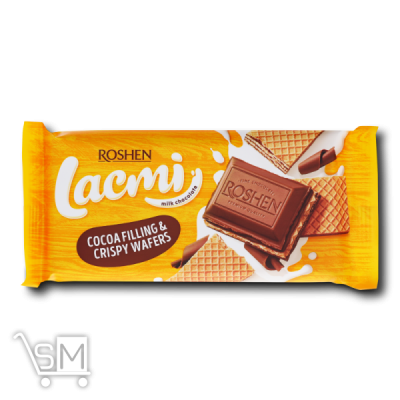Сравнить цены на Шоколад молочний «Roshen» «Lacmi» з шоколадною начинкою та вафлею 105г