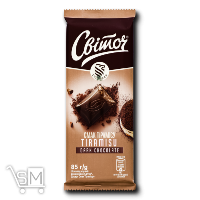 Сравнить цены на Шоколад чорний «Світоч» «Десерт» «Tiramisu» 85г
