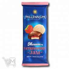 Шоколад молочный «Millennium» «Mousse» с клубничной начинкой 135г