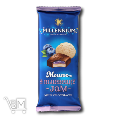 Сравнить цены на Шоколад молочний «Millennium» «Mousse» з чорничною начинкою 135г