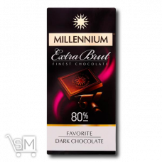 Шоколад черный «Millennium» «Favorite» «Extra Brut» 80% 100г