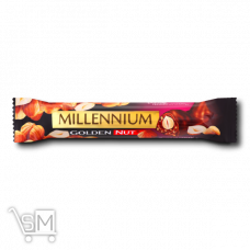 Шоколад чорний «Millennium» «Golden Nut» з начинкою і цілими лісовими горіхами 40г
