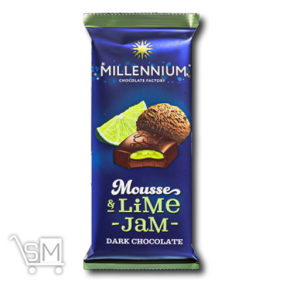 Сравнить цены на Шоколад чорний «Millennium» «Mousse» з лаймовою начинкою 135г