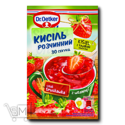 Сравнить цены на Кисіль Dr.Oetker Полуниця та шматочки фруктів 32г