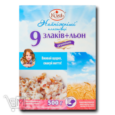Сравнить цены на Пластівці Козуб Найніжніші Premium 9 злаків+льон 500г