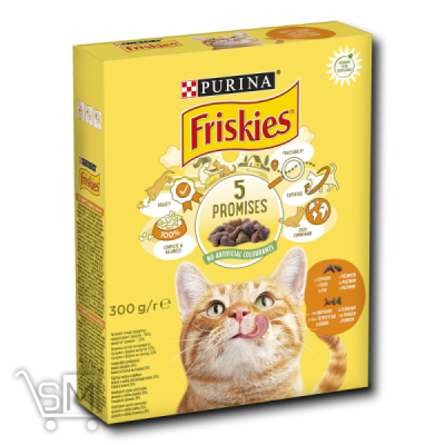 Сравнить цены на Корм сухий Friskies з куркою та овочами для дорослих котів 300г