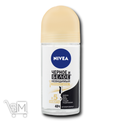 Сравнить цены на Антиперспирант «Nivea» «Черное и белое» Невидимый Гладкий шелк шариковый 50мл