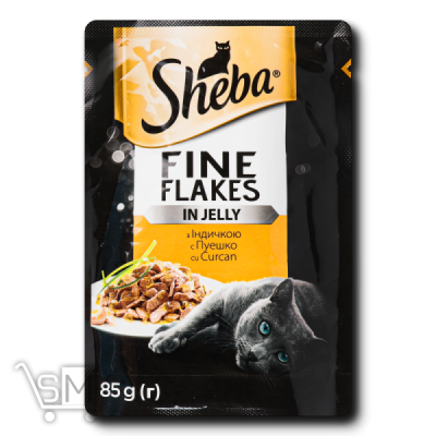 Сравнить цены на Корм Sheba Fine Flakes с индейкой для взрослых кошек 85г