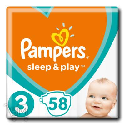 Сравнить цены на Подгузники «Pampers Sleep & Play» с рoмашкoй (3) Midi 58 шт.