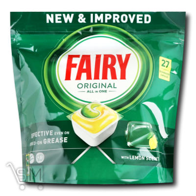 Сравнить цены на Средство Fairy Original Lemon для посудомоечной машины капсулы 27шт
