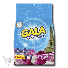 Пральный порошок Gala Аква-пудра Французький аромат 1,8кг Пральный порошок Gala Аква-пудра Французький аромат 1,8кг
