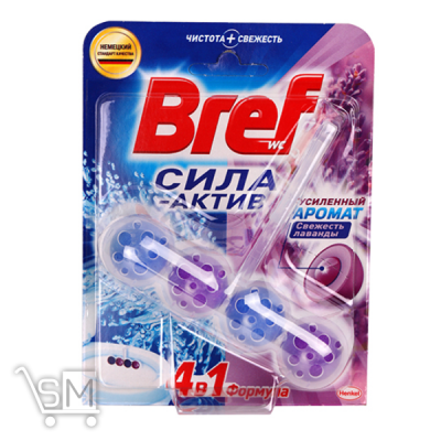 Сравнить цены на Туалетный блок для унитаза Bref Сила Актив Лаванда 1шт