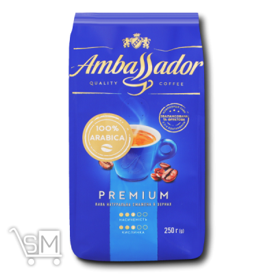 Сравнить цены на Кофе Ambassador Premium в зернах 250г