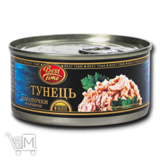 Тунец Best Time кусочки измельченные в масле 185г