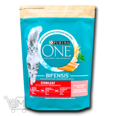 Сравнить цены на Корм сухий Purina ONE Sterilcat З лососем та пшеницею для кастрованих котів та стерилізованих кішок 200г