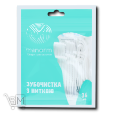 Зубочистка «Manorm» с нитью 36шт