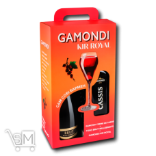 Набор Gamondi Kir Royal Ликер Crema di Ribes Nero Cassis 15% 1л + Вино игристое Toso Brut Millesimato белое 12% 0,75л