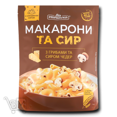 Сравнить цены на Макарони та сир Pripravka з грибами та сиром чедер 150г