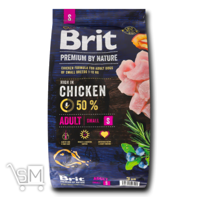 Сравнить цены на Корм сухий Brit Premium зі смаком курки для дорослих собак дрібних порід 3кг